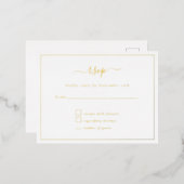 Elegant Script Party RSVP kaart Luxe Folie (Voorkant / Achterkant)