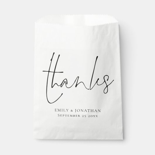 Elegant Script Passen getrouwd Names Bedankt Wedde Bedankzakje (Voorkant)