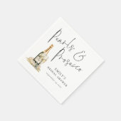 Elegant Script Pearls en Prosecco Vrijgezellenfees Servet (Hoek)