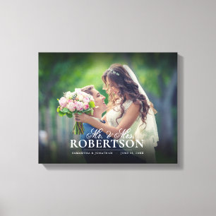 Elegant Script Personalized Weddencanvas Print