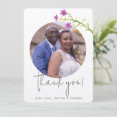 Elegant Script Persoonlijke foto Hartelijk dank Save The Date (Staand voorkant)