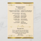 Elegant Script - Perzik Parel/Gouden Bruiloft Programma (Achterkant)