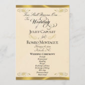 Elegant Script - Perzik Parel/Gouden Bruiloft Programma (Voorkant)