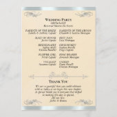 Elegant Script - Perzik Parel/Zilveren Bruiloft Programma (Achterkant)