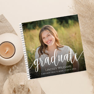Elegant Script Photo Afstuderen Keepomwille Guest Notitieboek