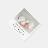 Elegant Script Photo Baptisme Servet (Hoek)