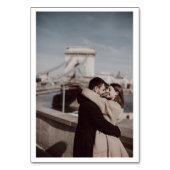 Elegant Script Photo Black White Wedding Kaart (Achterkant)