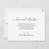 Élégant Script Photo Collage Mariage Merci (Dos)