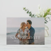 Élégant Script Photo de Save the Date (Debout devant)