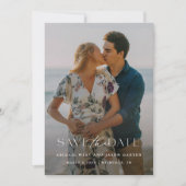 Élégant Script Photo de Save the Date (Devant)