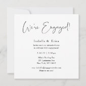 Élégant Script Photo Engagement Party Invitation (Dos)
