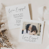 Élégant Script Photo Engagement Party Invitation