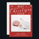 Élégant script photo Faire-part de naissance de No<br><div class="desc">Jolie flocon de neige calligraphie photo carte de Noël faire-part de naissance. Facile à personnaliser avec vos détails. Contactez-moi par conversation si vous avez des questions sur l'oeuvre ou avez besoin d'une personnalisation. VEUILLEZ NOTER : Pour obtenir de l'aide sur les commandes, l'expédition, l'information sur les produits, etc., contactez le...</div>