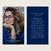 Elegant Script Photo Funeral Prayer Card (Devant & derrière)