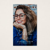 Elegant Script Photo Funeral Prayer Card (Devant)