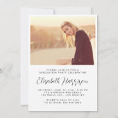 Élégant Script Photo Graduation Party Invitation (Dos)
