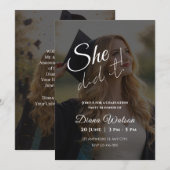 Elegant Script Photo Graduation Party Invitation (Devant / Derrière)