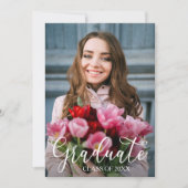 Élégant Script Photo Graduation Party Invitations (Devant)