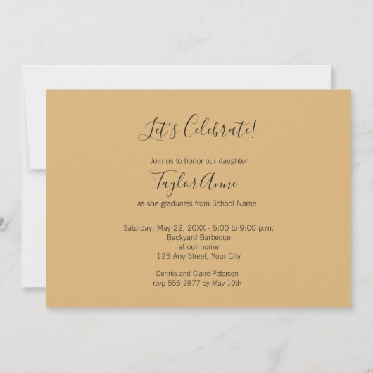 Élégant Script Photo Graduation Party Invitations (Dos)