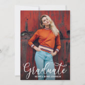 Élégant Script Photo Graduation Party Invitations (Devant)