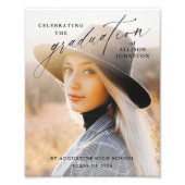 Élégant Script Photo Graduation Welcome Poster (Devant)