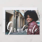 Elegant Script Photo Graduparty Kaart (Voorkant)