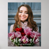 Elegant Script Photo Graduparty Poster (Voorkant)