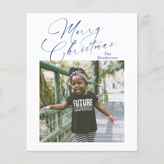 Élégant script photo Joyeux Noël carte (Devant)