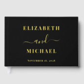 Élégant script photo Mariage noir (Recto)