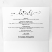 Élégant Script Photo Mariage Tri-Fold Invitation (Intérieur en premier)