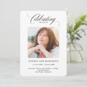 Elegant Script Photo Memorial Orde van Service Programma (Staand voorkant)