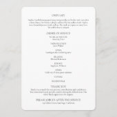 Elegant Script Photo Memorial Orde van Service Programma (Achterkant)