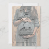 Elegant Script Photo Overlay Baby shower Kaart (Voorkant)