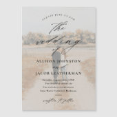 Elegant Script Photo Overlay Wedding Magnetische Uitnodiging (Voorkant)