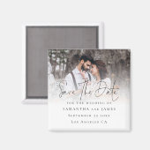 Elegant Script Photo Overlay Wedding Save the Date Magneet (Voorkant / Achterkant)