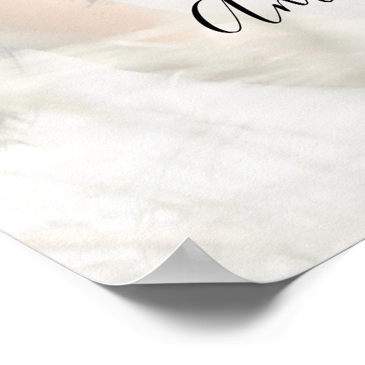 Élégant script photo superposition Mariage Affiche (Coin)