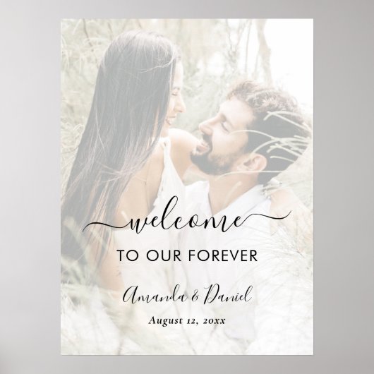 Élégant script photo superposition Mariage Affiche (Devant)