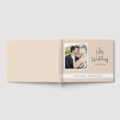 Elegant Script Photo Tan Wedding Gastenboek (Volledig)