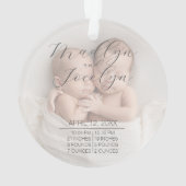 Elegant Script Photo Twin Babies First Christmas (dos)