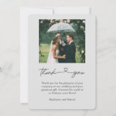 Elegant Script Photo Weddenschap Bedankt (Achterkant)