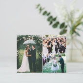 Elegant Script Photo Weddenschap Bedankt Briefkaart (Staand voorkant)