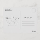 Elegant Script Photo Weddenschap Bedankt Briefkaart (Achterkant)