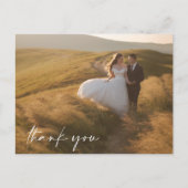 Elegant Script Photo Weddenschap Bedankt Briefkaart (Voorkant)