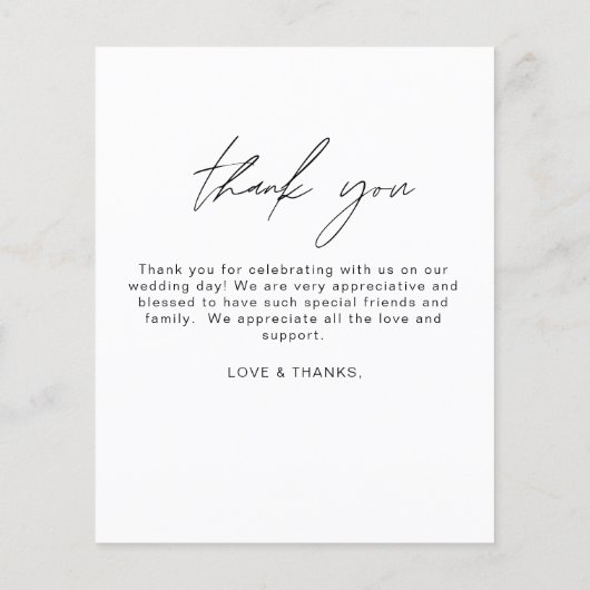 Elegant Script Photo Weddenschap Hartelijk dank (Achterkant)