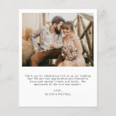 Elegant Script Photo Weddenschap Hartelijk dank (Achterkant)