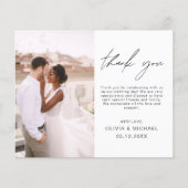 Elegant Script Photo Weddenschap Hartelijk dank (Voorkant)