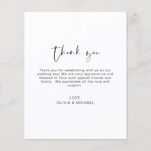 Elegant Script Photo Weddenschap Hartelijk dank (Achterkant)