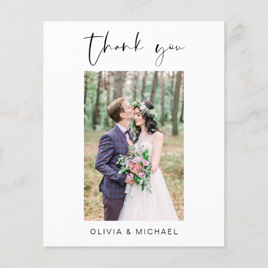 Elegant Script Photo Weddenschap Hartelijk dank (Voorkant)