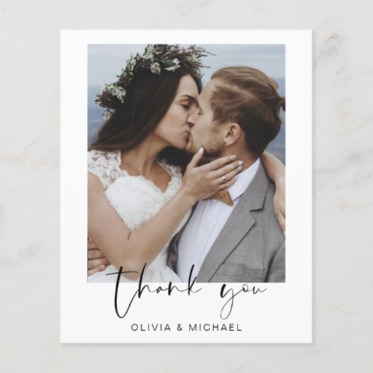 Elegant Script Photo Weddenschap Hartelijk dank (Voorkant)