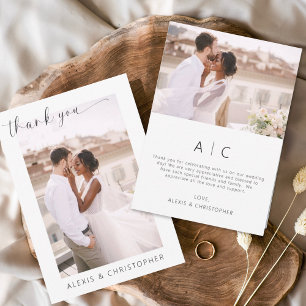 Elegant Script Photo Weddenschap Hartelijk dank